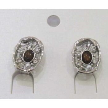 Silver square clip-on earrings