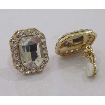 bijoux à pince doré cristal