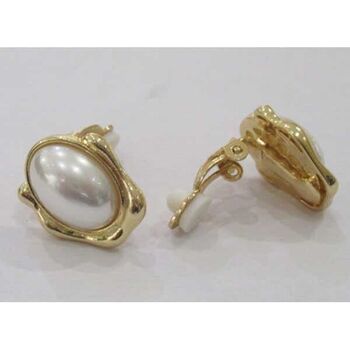 bijoux perle doré toute simple à pince