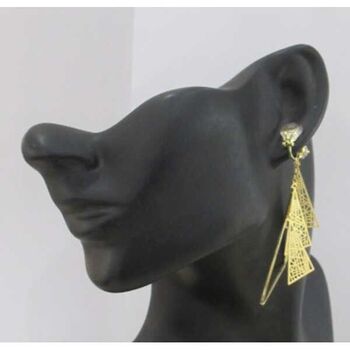 Clip boucle d oreille pendante dore filigrane