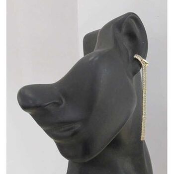 clip-on gold zircon trailing earring