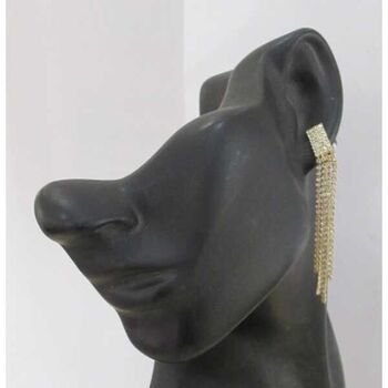 Gold rhinestone crystal drop earrings