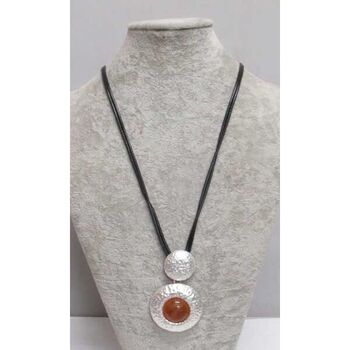 Bijoux argente long collier cordon