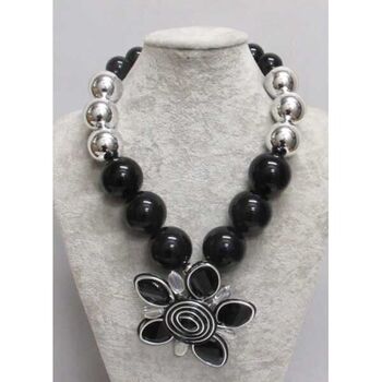 black ball jewelry and aluminum flower pendant