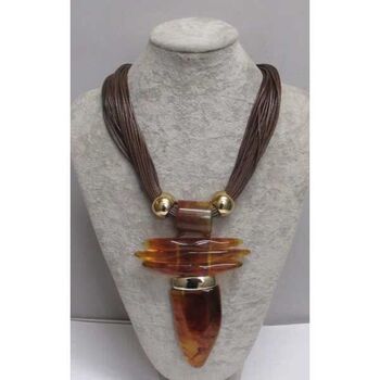 amber resin spike necklace