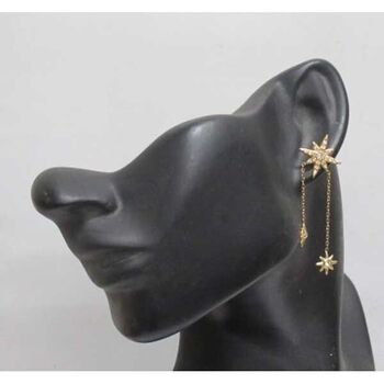 boucles d'oreilles acier étoiles strass en doré