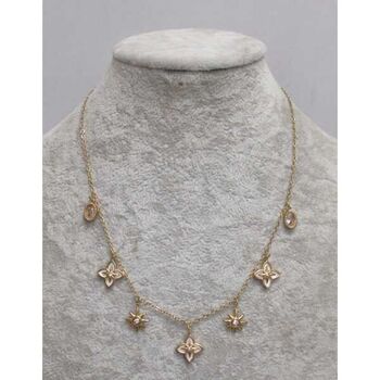 bijoux collier court trèfles étoile cristal en acier inoxydable