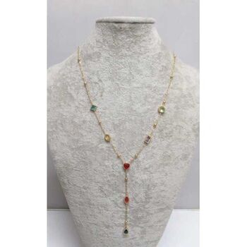 bijoux collier coeur cristal couleurs divers formes en acier