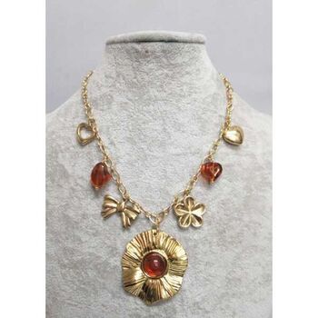 jewelry necklace pendant XL and charms in gold-plated steel