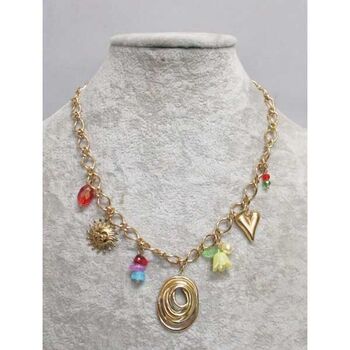 jewelry necklace pendant swirl beads colors steel