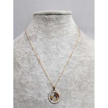 jewelry necklace pendant circle rhinestone tree of life in steel