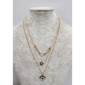 Triple chain steel necklace jewelry
