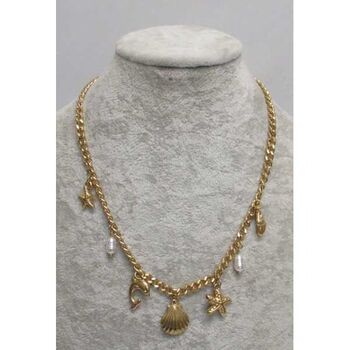 bijoux collier acier doré breloques la mer