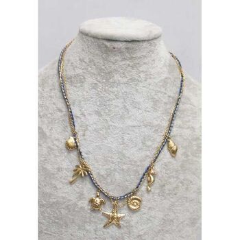 bijoux collier acier multitude breloques à la mer au soleil