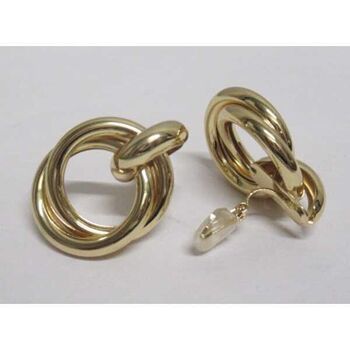 gold twisted circle clip-on earring