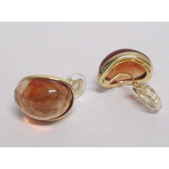 boucles oreilles résine doré a clip