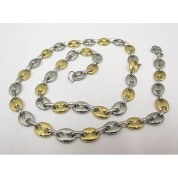 two-tone coffee bean necklace steel