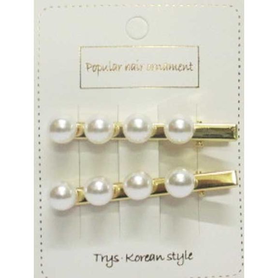 Pair Woman Hair Clip Pearl Picks And Hairpins Decorative Wedding