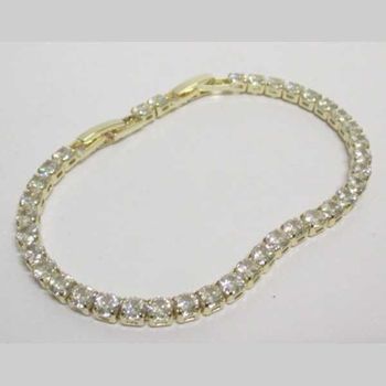 bracelet bijoux zircon tennis doré