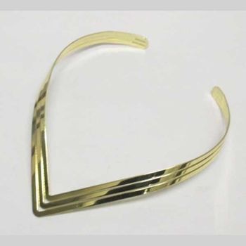 bijoux collier triangle ras de cou dore
