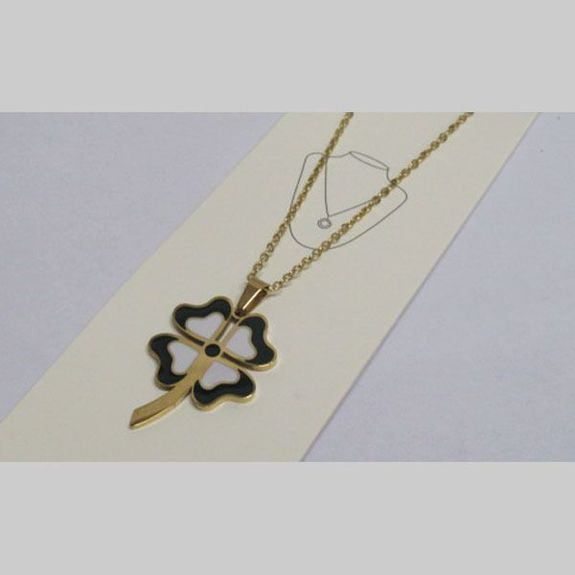 black enamel clover pendant jewelry 
