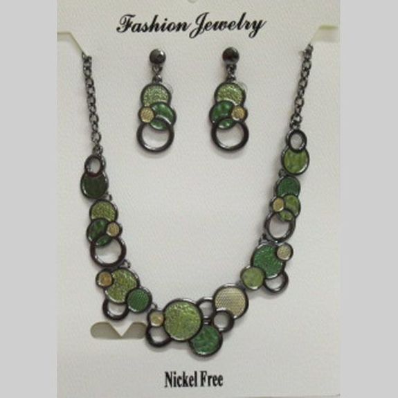 green enamel jewelry set wholesale