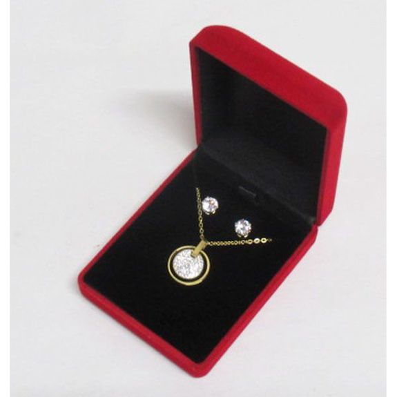 round full rhinestone jewelry in stainless steel gold from