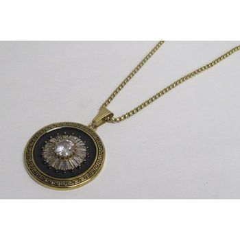 hip hop jewelry chain pendant big crystal in gold steel