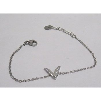 steel bracelet pendant letter V