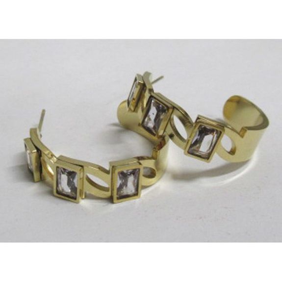 Boucles D'oreilles Créoles En Argent Sterling 925 Avec Cristaux – Cercle 14 Mm, Cristal 8 Mm – Pour Femmes Et Filles