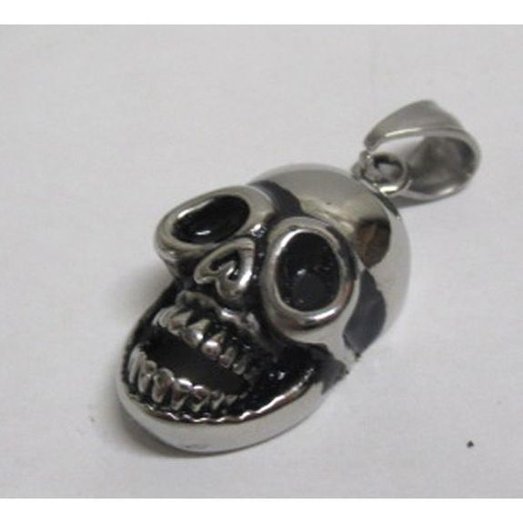 Collier Tête de Mort en Or Jaune 18 Carats - Pierre précieuse au choix Collier Tête de Mort en Or Jaune 18 Carats - Pierre précieuse au choix