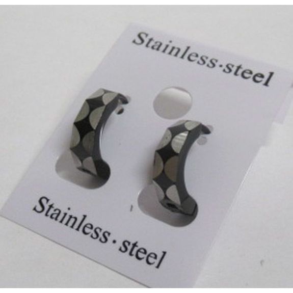 boucles d'oreilles créole noir blanc losange