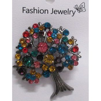 multicolored tree of life brooch jewelry