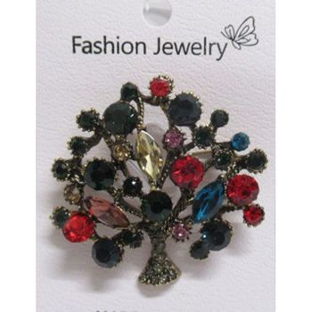 multicolored tree of life brooch jewelry
