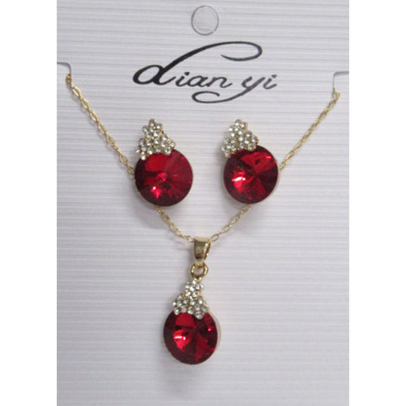 Bracelet à Clip Strass Rouge Deux Tons - Métal Doré Sans Nickel - Neuf Avec étiquettes