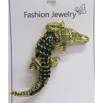 bijoux broche alligator