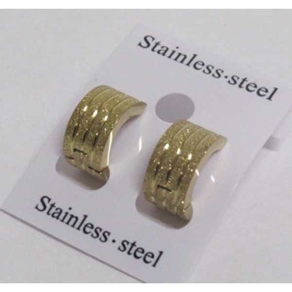 boucles d'oreilles créoles en acier dore pour fêtes