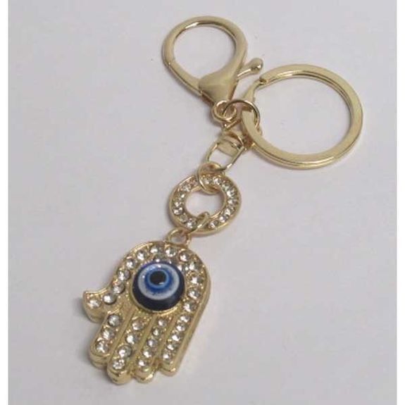 bijoux porte clé main oeil bleu