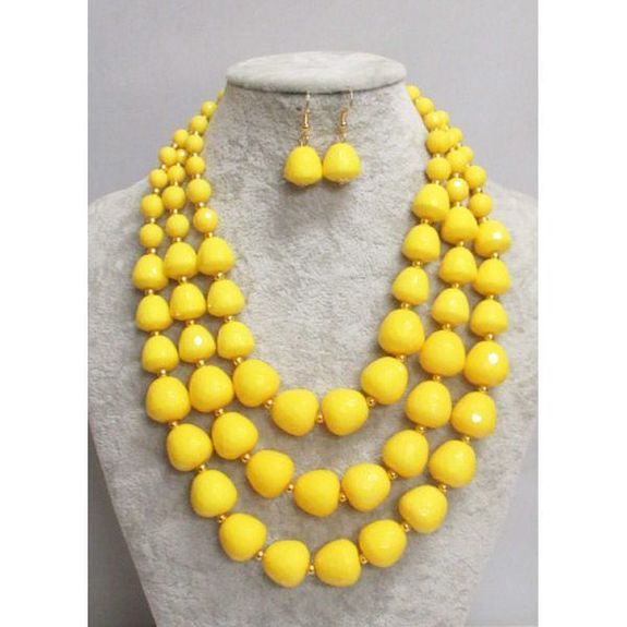 Jewelry 3 rows yellow