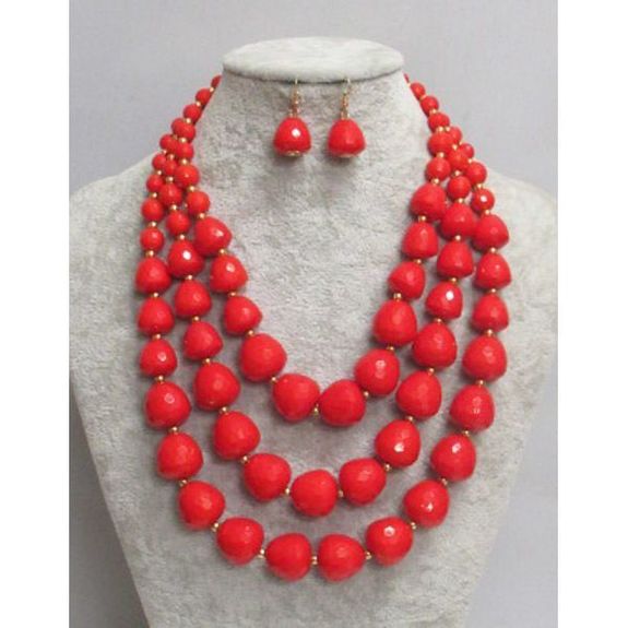 Flashy red jewelry