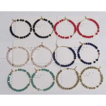 boucles d'oreilles fines perles couleur créole