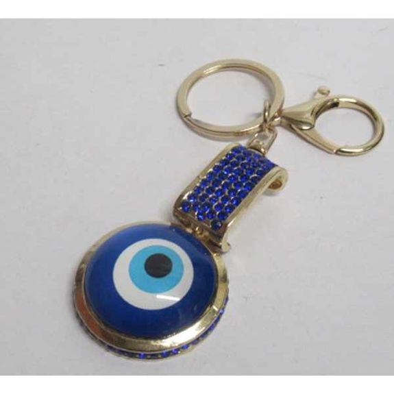 bijoux porte cle oeil bleu
