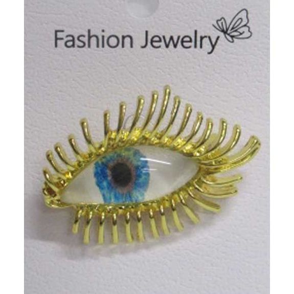 broche bijoux oeil doré