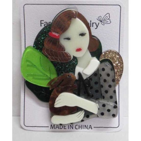 Madame and her rabbit brooch