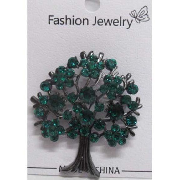 Green tree of life brooch jewelry