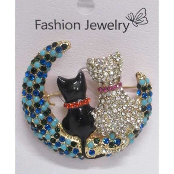 moon duo cat brooch jewelry