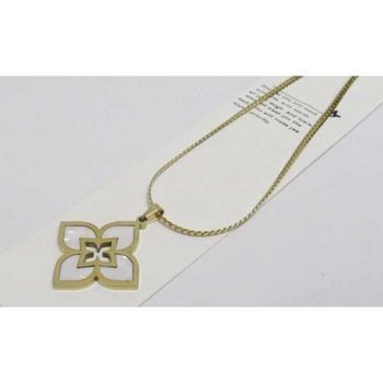 jewelry hibiscus mother-of-pearl necklace in gold-plated steel