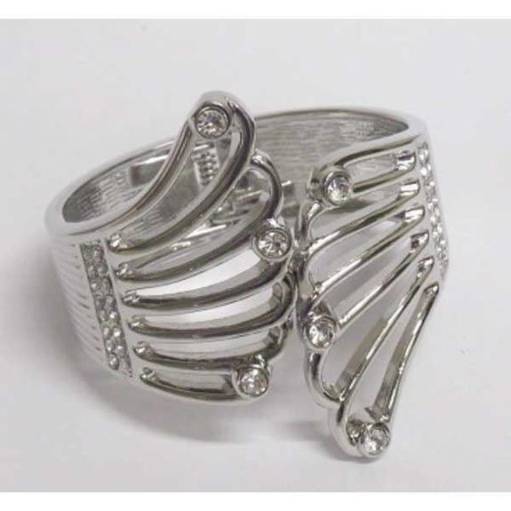 silver wing jewelry bracelet dotted with rhinestones
