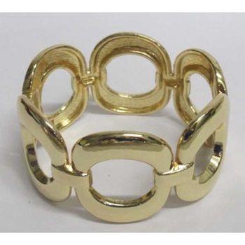 bracelet manchette rondelles doré