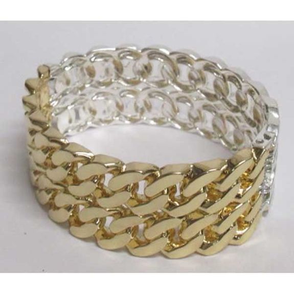 Bracelet maille argent doré